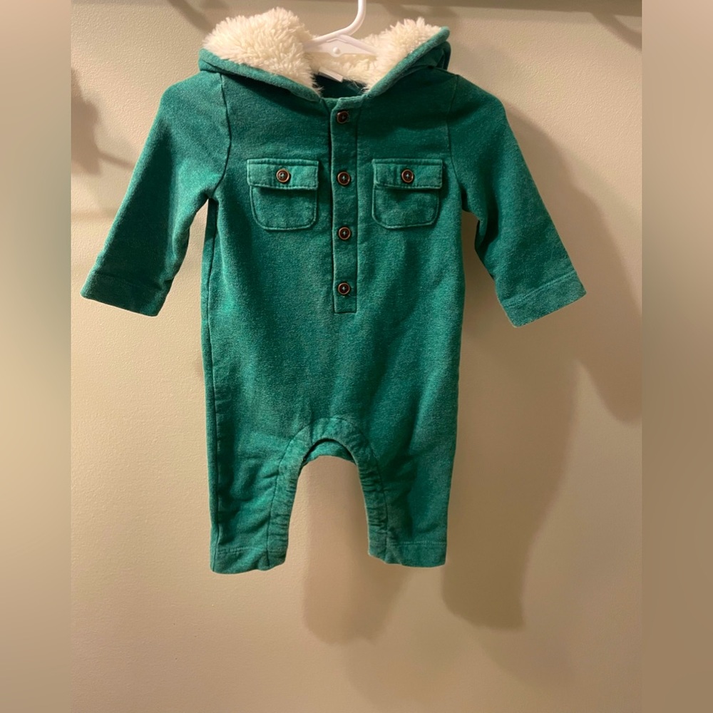 Janie and Jack fleece hooded romper